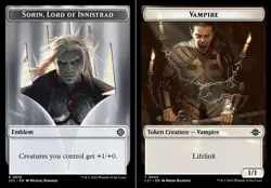 Emblem - Sorin, Lord of Innistrad (0016) // Vampire (0004) Double-Sided Token - - Image 1