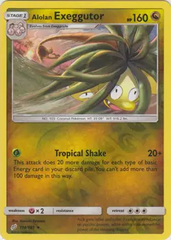 Pokemon - Alolan Exeggutor - 114/181 - Rare - Reverse Holo - Sun and Moon Team U - Image 1