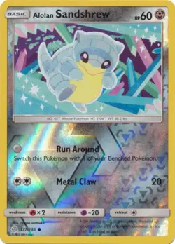 Pokemon - Alolan Sandshrew - 137/236 - Common - Reverse Holo - Sun & Moon Cosmic - Image 1