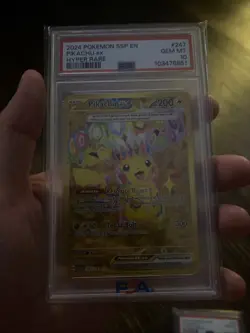 2024 Pokemon Surging Sparks Pikachu Ex Hyper Rare 247 PSA 10 - Image 1