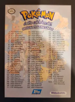 Pokemon TV Checklist Topps 1st Edition Blue Logo NM - Image 3