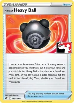 Play Pokemon Prize Pack Series - Hisuian Heavy Ball 146/189 Holo Stamped Promo - Image 1