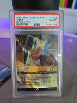 Disney Lorcana Hades King of Olympus First Chapter Enchanted Card #205 PSA 10 - Image 1