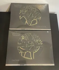 Pokemon TCG: Sword & Shield Zacian Zamazenta ETB Plus Elite Trainer Box Set Mint - Image 1