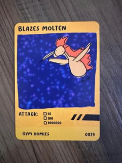 Pokemon parody card Dysfunctional Passholder Gym Homies Blazes Molten - Image 1