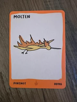 Pokemon parody Pokenots Dysfunctional passholder Molten parody card - Image 1