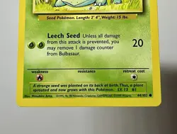 Bulbasaur 44/102 (LP) Common Base Set Unlimited 1996 WOTC Pokemon Card - Image 4