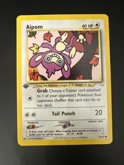 Aipom 41/64 Neo Revelation 1st Edition 2000 Vintage Pokemon LP - Image 1