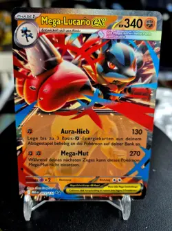 Pokemon Karte „Mega-Lucario ex“ 077/132 „Mega-Entwicklung“ Deutsch / Near Mint - Image 1