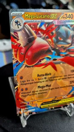 Pokemon Karte „Mega-Lucario ex“ 077/132 „Mega-Entwicklung“ Deutsch / Near Mint - Image 2