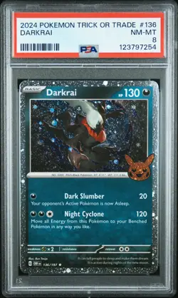2024 POKEMON TRICK OR TRADE #136 DARKRAI PSA 8 - Image 1