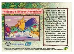 2000 TOPPS POKEMON MOVIE # 12 PIKACHU'S RESCUE ADVENTURE - BLUE LOGO - EXMT-NRMT - Image 2