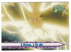 2000 TOPPS POKEMON THE MOVIE # 35 " 2 DOWN, 1 TO GO " - BLUE LOGO - EXMT-NRMT !! - Image 1