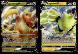 Dragonite V SWSH154 & Regieleki V SWSH280 JUMBO Star Promo Pokemon Card - DMG - Image 1