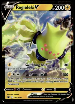 Dragonite V SWSH154 & Regieleki V SWSH280 JUMBO Star Promo Pokemon Card - DMG - Image 2