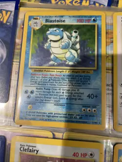 Pokemon TCG Blastoise Holo Rare Card Base Set 2/102, 1999 LP Condition - Image 1