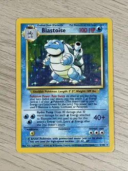 Pokemon TCG Blastoise Holo Rare Card Base Set 2/102, 1999 LP Condition - Image 2