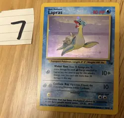 Pokemon TCG Lapras Fossil Holo Card 10/62 LP / Good Condition - Image 1
