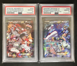 PSA10 SET Pokemon Card Japanese Team Aqua's Kyogre ex Team Magma's Groudon ex RR - Image 1