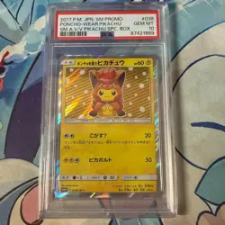 PSA10 Pokemon Card Poncho Wearing Pikachu Alolan Vulpix 038/SM-P SM Promo - Image 1