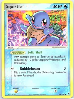 Squirtle 64/100 Non Holo Crystal Guardians - Pokemon Card - MP - Image 1