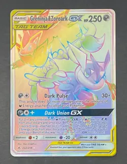 Pokemon Card Greninja & Zoroark GX 222/214 Unbroken Bonds - DAMAGED CREASE - Image 1