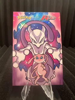 Mew & Mewtwo - Cracked Ice Holo - Team Rocket Card Database - Pokemon Card - Image 1