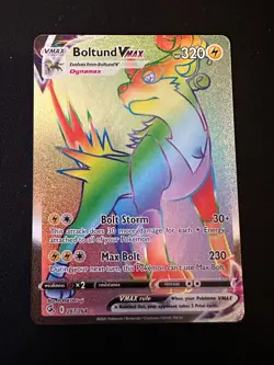 Pokemon Card Boltund VMAX 267/264 Secret Rainbow Rare Fusion Strike NM - Image 1