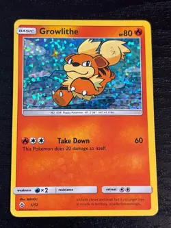 Pokemon Growlithe Confetti Holofoil 1/12 McDonald's Collection 2018 Card - Image 1
