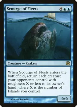 MTG RARE REGULAR JOU: JOURNEY INTO NYX -LP- SCOURGE OF FLEETS 51/165 - Image 1
