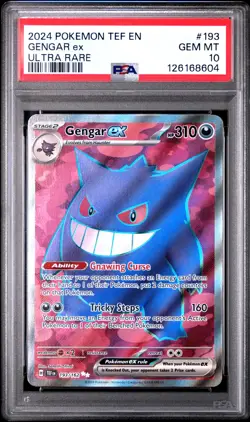 2024 POKEMON TEF EN-TEMPORAL FORCES ULTRA RARE #193 GENGAR EX PSA 10 - Image 1