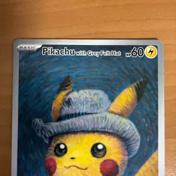 Pokemon TCG Pikachu With Grey Felt Hat Van Gogh Full Art Promo SVP #085 - NM/M - Image 2