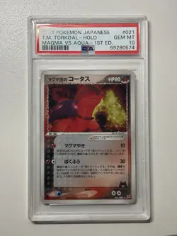 2003 Pokemon 1st Edition Team Magma's Torkoal EX Magma vs Aqua PSA 10 Gem Mint - Image 1