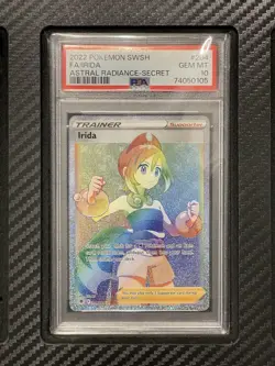 2022 PSA 10 Irida #204 Full Art Secret Rainbow Pokemon TCG SWSH Astral Radiance - Image 1