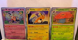 Job lot of 3 PSA 8+ Mint Holo Rare Pokemon Cards Mr. Mime Raichu Vileplume - Image 1
