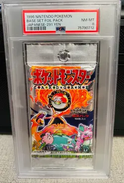 1996 PSA 8 Mint Pokemon Card Base Set Foil Pack 291 Yen Japanese Vintage Rare - Image 1