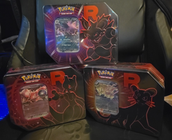 Team Rocket Pokemon Destined Rivals Tin (Mewtwo, Nidoking, Persian) Set of 3 - Image 4