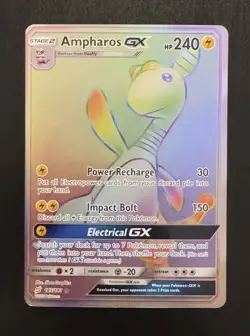 Ampharos GX (Secret) 185/181 Secret Rare Holo NM Pokemon SM - Team Up - Image 1