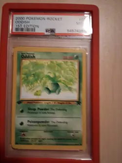 Pokemon - Team Rocket Oddish 63/82 First Edition PSA 9 - Image 1