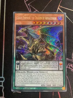 Chaos Emperor the Dragon of Armageddon BLAR-EN051 Secret Rare NM 1st Ed Yugioh - Image 1