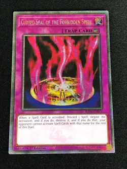 YUGIOH CURSED SEAL OF FORBIDDEN SPELL RA03-EN076 1ST 25TH QUARTER CENTURY - Image 1