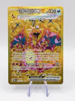Charizard EX Gold 228/197 Scarlet & Violet 151 Secret Rare Pokemon TCG Mint - Image 1