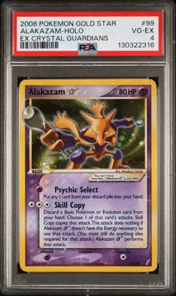 Pokemon 2006 EX Crystal Guardians Gold Star #99 Alakazam-Holo PSA 4 - Image 1