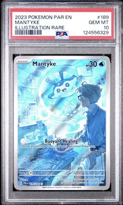 PSA 10 Gem Mint Mantyke 189/182 Paradox Rift: Illustration Rare Pokemon New Cert - Image 1