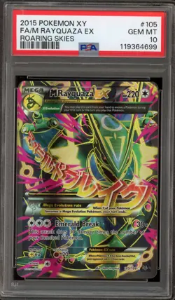 Pokemon M Rayquaza EX XY Roaring Skies Full Art #105 PSA 10 Gem Mint - Image 1