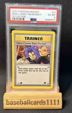 2000 Pokemon Rocket TCG Here Comes Team Rocket! holo 1st Edition 15/82 PSA 6 P2 - Image 1
