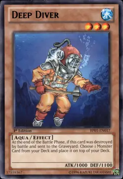 Deep Diver - Black Rare 1st Edition BP01-EN017 - NM - YuGiOh - Image 1