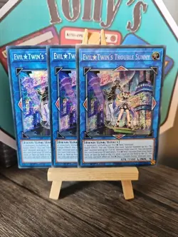 3 X Evil Twin's Trouble Sunny mp22-en216 1st Edition Secret Rare Yu-Gi-Oh! - Image 4