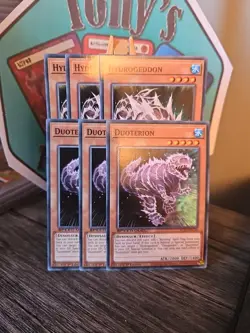 3 x SGX2-ENC03/10 Hydrogeddon & Duoterion Common 1st Edition Mint YuGiOh Playset - Image 3