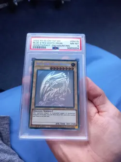 Yu-Gi-Oh TCG GFP2-EN175 Blue-Eyes White Dragon Ghost Rare 1st Edition PSA 8 - Image 1